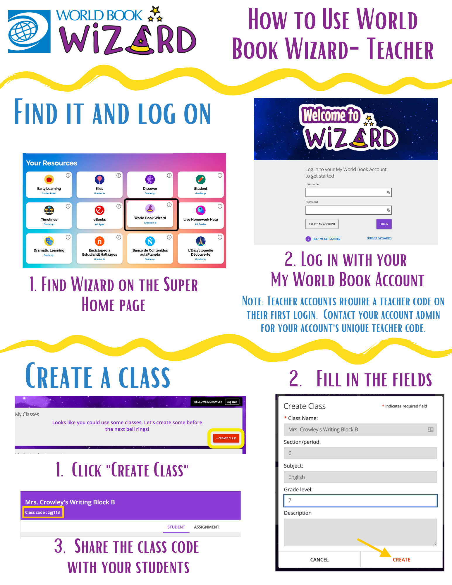 Use Wizard Teacher Account B&W