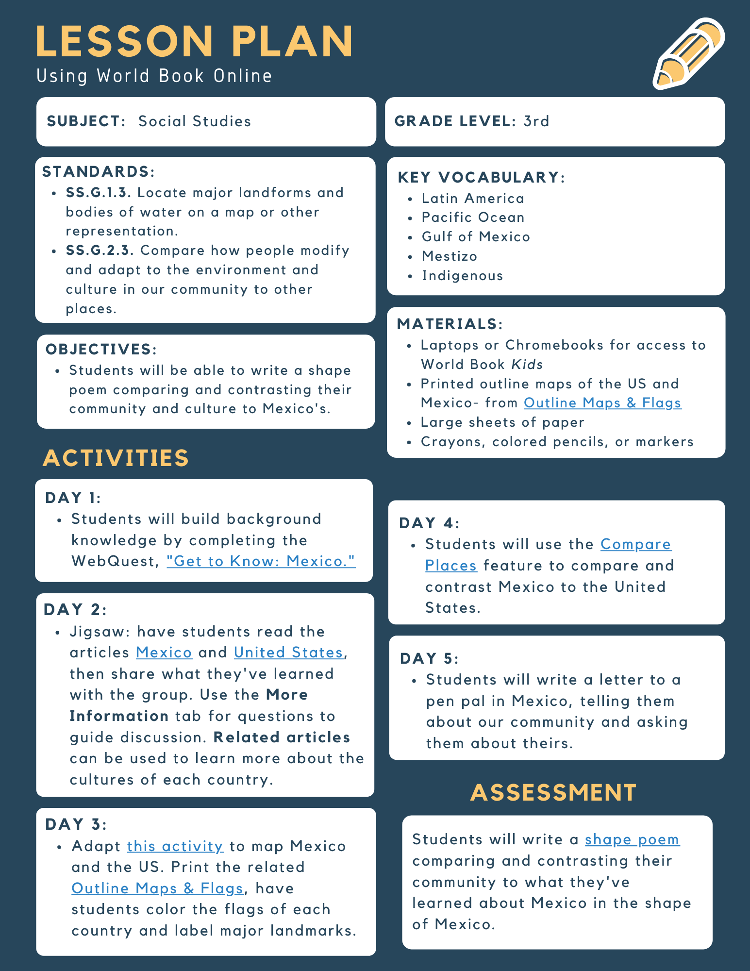 3rd grade social studies lesson