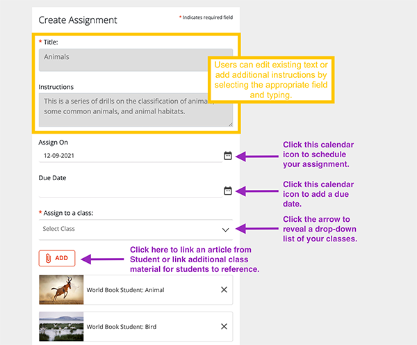 assignment form