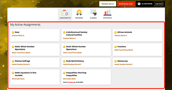 student dashboard