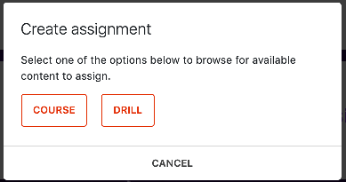 course or drill selection