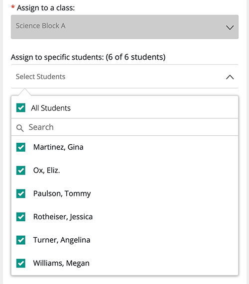 create assignment form